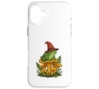 Witch Frog Sitting On Mushrooms Halloween Magic Nature Case for iPhone 16 Plus