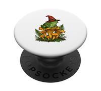 Witch Frog Sitting On Mushrooms Halloween Magic Nature PopSockets Adhesive PopGrip