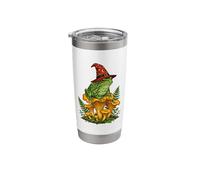 Witch Frog Sitting On Mushrooms Halloween Magic Nature Stainless Steel Insulated Tumbler