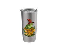 Witch Frog Sitting On Mushrooms Halloween Magic Nature Stainless Steel Insulated Tumbler
