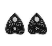 Witch Ghost Ouija Board Earrings, Creative Hello Goodbye Witchy Planchette Anatomical Heart Gothic Earrings Stylish Goth Punk Witchy Jewelry for Women (Black)