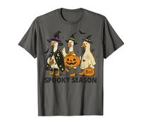 Witch Ghost Pumpkin Goose Halloween Spooky Treat or Trick T-Shirt
