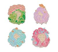 Witch Ghost Set Enamel Pins: Frog, Skull, Pot, Cat, Black Bird, Animal, Flower, Medicine Bottle, Badge, Normal, Non-precious metal