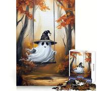 Witch Ghost Swing Jigsaw Puzzles for Adults 1000 Piece Mental Workout Quiet Enjoyment Xmas Gift (38x26cm)