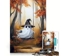 Witch Ghost Swing Jigsaw Puzzles for Teenagers 1000 Mental Fun Game Clean Seamless Connection Engaging Way to Pass Free Hours (50x75cm)