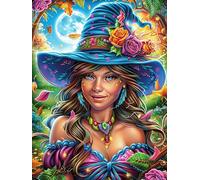 Witch Girl in Flower Garden 300-piece Jigsaw Puzzle Bundle Family Puzzle Lovers Brain Training Mindful Activity Spring Paperboard Creativity & Gift Giving 300 PCS