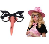 Witch Glasses with Nose - Instant Halloween Transformation Kit-Classic Witch Look-A mysterious witch or magician-Universal Fit for Parties, Masquerade,Theatre (Black,1pc)