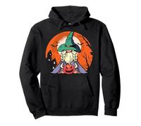 Witch Gnome Pumpkin Lantern Spooky Halloween Pullover Hoodie