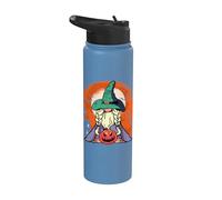 Witch Gnome Pumpkin Lantern Spooky Halloween Stainless Steel Insulated Water Bottle