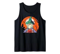 Witch Gnome Pumpkin Lantern Spooky Halloween Tank Top