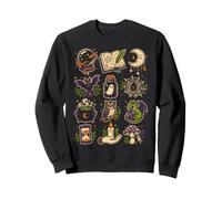 Witch Gothic Halloween Witchy Goth Moon Bat Ball Crystal Sweatshirt