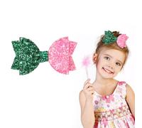 Witch Hair Accessories, Witch Hair Bow Clips Glitter Pink and Green Bow Clips Wicked Hairs Accessories for Girl Women