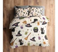 Witch Halloween Bedding King Size Set 3 Piece, Bedroom Decor