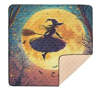 Witch Halloween Moon Safari Soft Padded Baby Playmat for Floor Portable Activity Entertainment Mat for Babies Infants Toddlers, 50'' x 50''