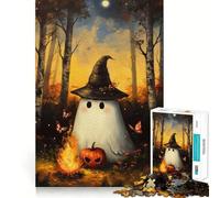 Witch Hat And Wisp Jigsaw Puzzle1000 Pieces Thinking Skill Game Seamless Fit Precise Pieces Family Fun Night Activity (38x26cm)