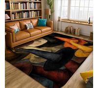 Witch Hat Area Rug, Halloween Festive Orange Hat Black Halloween Black Non-Slip Home Floor Rectangle Print Carpet Rugs for Living Room Bedroom Dining Desk Office Decor 5' X 7'