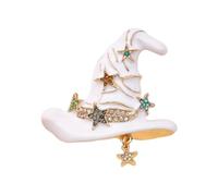 Witch Hat Brooch Enamel Star Rhinestone Wizard Hat Pin, M, Alloy Steel, no gemstone