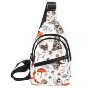 Witch Hat Broom Skull Lollipops Eyes Bones 4 Sling Bag, Crossbody Sling Backpack Travel Hiking Chest Bag Daypack for Purses Shoulder Bag Women Men's