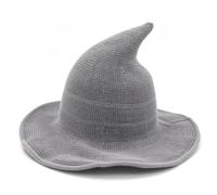 Witch Hat Classic Pointed Knitted Wizard Hat for Costume Parties Lightweight Foldable Polyester 1 Unit (Beige)