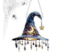 Witch Hat Decorations | Holiday Witch Hat Halloween Tree Ornaments,2D Acrylic Halloween Decorations Window Decor for Porch Fireplace Garden Outdoor Yard Door Indoor Patio Car Balcony