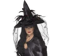 Witch Hat, Feathers & Netting