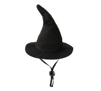 Witch Hat for Cats, Dog Halloween Witch Costume, Black Felt Adjustable Wizard Hat, Pet Costumes Halloween Accessories for Small Medium Pets