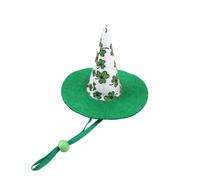 Witch Hat For Pet Dress Up Costume Photo Props Pet Green Shamrock Witch Hat Patrick's Day Shamrock Theme Cosplay Dog Costumes For Dogs