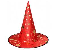 Witch Hat for Women Halloween Hat with Gold Star Party Hats for Adults Halloween Costume Accessories Tgz539 (Red, 38x36cm)