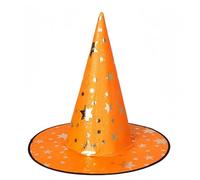 Witch Hat for Women Halloween Hat with Gold Star Party Hats for Adults Halloween Costume Accessories Tgz539 (Orange, 38x36cm)