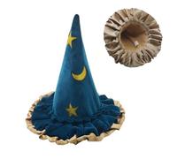 Witch Hat for Women, Witch Hat - Women Adult Wizard Men Costume Cosplay Par Hat, Blue Witch Hats for Women, Star Moon Pattern, Wizard, Men's Costume, Cosplay Hat, Girls Accessory, Pointed