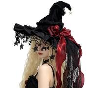 Witch Hat Halloween Gothic Wide Brim Cosplay Hat with