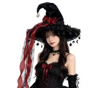 Witch Hat - Lace Wide Brim Halloween Cosplay Costume | Witch Hat Dress Up Hats Witch Costume For Holiday Party Fancy Ball Masquerade Celebration Photography