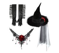 Witch Hat | Lace Witch Costume,Women's Costume for Performance Decorations Home Cosplay Outfit Halloween Adult Masquerade Porch Festival Ghost Scarecrow