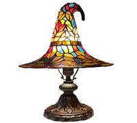 Witch Hat Lamp/Gothic Night Light - Hand-Painted Witch Hat Lights in 2 Sizes (30cm & 20cm), Halloween Party Lighting, Haunted House Decor, Bedroom Mystical Glow (Multicolor, Large)