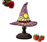 Witch Hat Lamps USB,Witches Hat Lamp,Goth Lamps,Unique Vintage Lamp for Living Room Bedroom Decor,Tabletop Decorations (Purple)