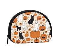 (Witch Hat) Mini Shell Pouch Compact Storage Bag Portable Cosmetic Bag Small Coin Purse With Zipper For Women, Black, One Size, Stylish