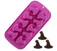 Witch Hat Mold, 10-Cavity Witch Hat Shaped Halloween Silicone Baking Molds, Flexible & Non-Stick, Suitable for Making Muffins, Chocolates, Cakes Mold