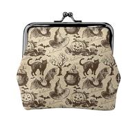 Witch Hat Print Coin Purse Wallet Buckle Kiss Lock Change Purse Change Holder Wallet Coin Purse