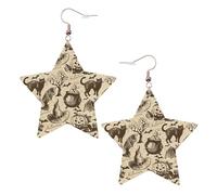 Witch Hat Printed Leather Pierced Earring Set, 1 Pair Lightweight Bohemian Earrings Birthday Party Jewelry Gifts For Women
