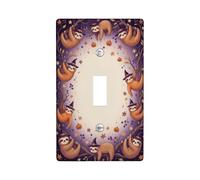 Witch Hat Sloth Halloween Quote Toggle Switch Plate | Witch Hat Sloths, Autumn Leaves, Pumpkins, Fanciful Seasonal Theme, Easy Install Wall Plate