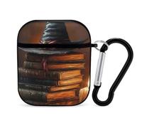 Witch Hat Spells Compatible with Airpod 1/2 Case PC Scratch-Resistant Drop-Proof Protective Cover with Keychain Black-style