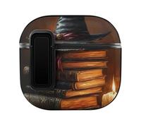 Witch Hat Spells Compatible with Airpods 4 Case PC Scratch-Resistant Drop-Proof Protective Cover with Secure Buckle