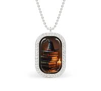 Witch Hat Spells Women's Pendant Necklaces Inlaid Crystal Pendants Long Alloy Necklace Jewelry Gift Silver-style