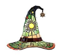 Witch Hat Stained Glass Suncatchers Window Hanging Decoration Halloween Hangings Ornament For Kitchen Home Stained Hangings