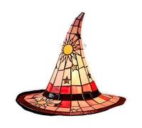 Witch Hat Stained Glass Suncatchers Window Hangings Halloween Decorations For For Balconies Yard Home Stained Glass Suncatchers