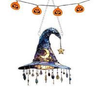 Witch Hat Tree Ornaments | Small Halloween Festive Hats,Acrylic Two-Dimensional Decoration for Window Garden Terrace Fireplace Door Balcony Indoor Outdoor