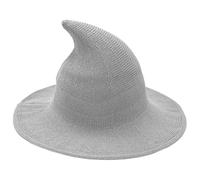 Witch Hat | Wide Brim Knitted Witch Hat for Halloween - Breathable Party Accessory & Adult Costumes for Haunted Houses & Themed Events