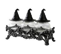Witch Hat with Lid Gothic Vintage Glass Container with Witch Hat Lid Spice Container Salt and Pepper for Home Student Dorm Kitchen Counter Home Decor Decoration