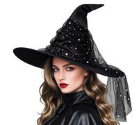 Witch Hat, Women Wizard Hats, 2026 Novelty Trendy Witch Hat | Styles Hat, One Size Black Pointed Witch Hat Headband, Halloween Costume Accessory for Gothic Vintage Party