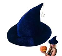 Witch Hats Cute Wide Brimmed Foldable Halloween Hat with Star Pendant